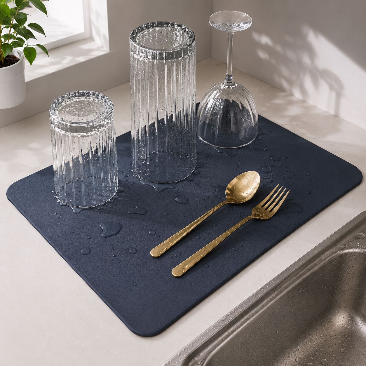 Skin Drain Dish Drying Mat