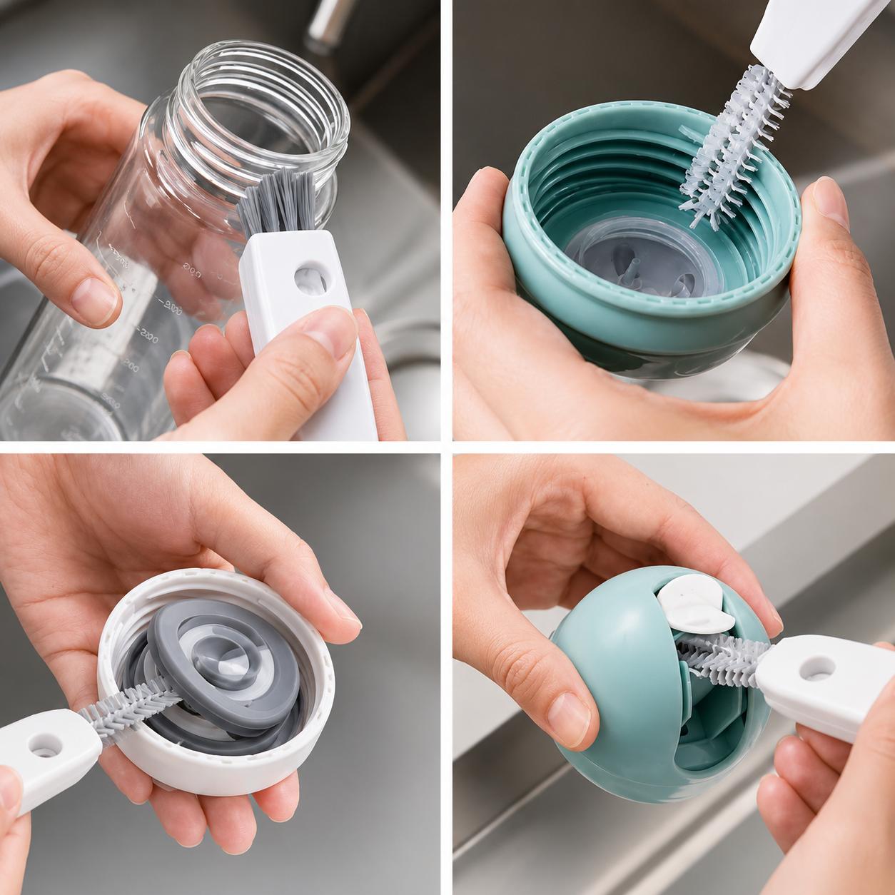 3-in-1 Cup Washing Brush Glass